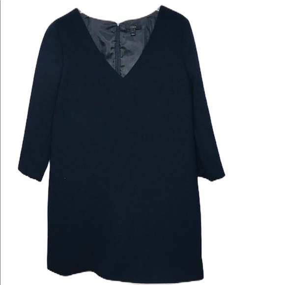 J. Crew Dresses & Skirts - J. Crew Navy Blue Wool Crepe Shift Dress